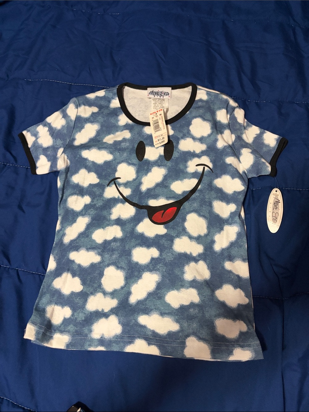 Next Era Blue Cloud Smiley Short Sleeve Tee